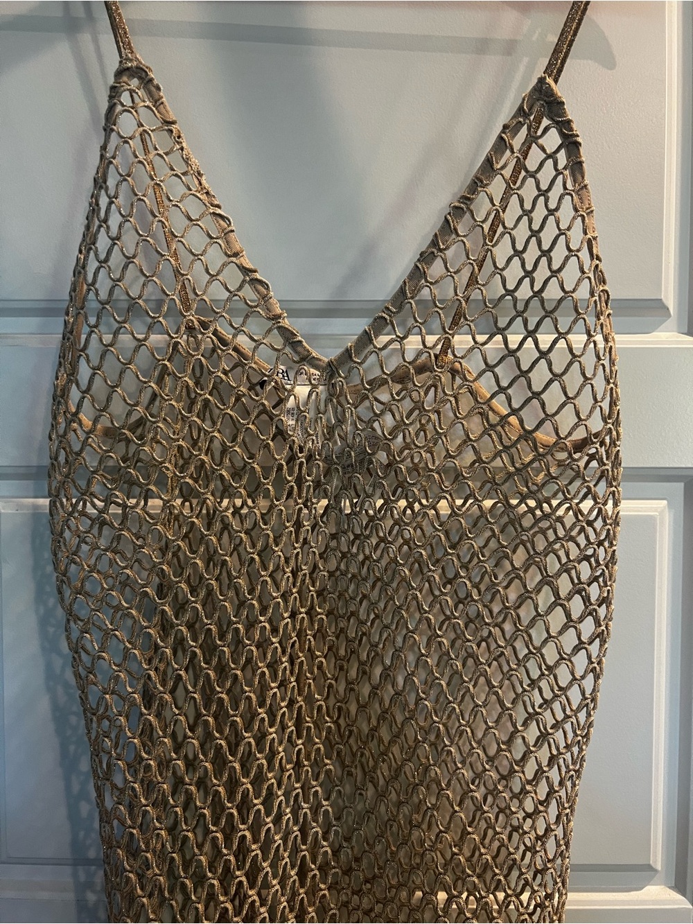ZARA Viral Crochet Mesh Maxi Dress Beach Cover Up BNWT Large - Picture 4 of 5